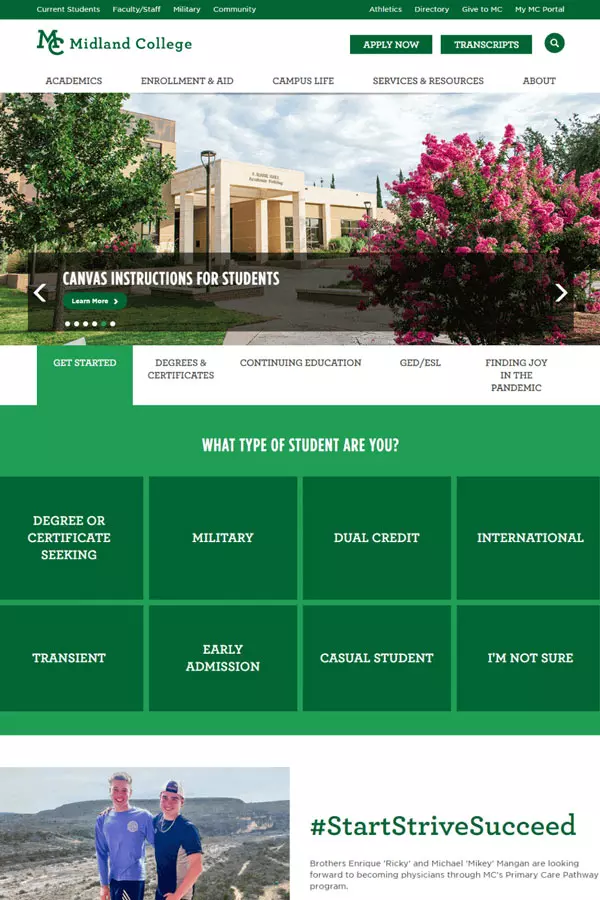 Website content management - Midland College Case Study